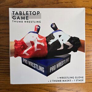Table Top Thumb Wrestling Game, New NIB, Glove, Stage, 2 Thumb Masks SEALED Game